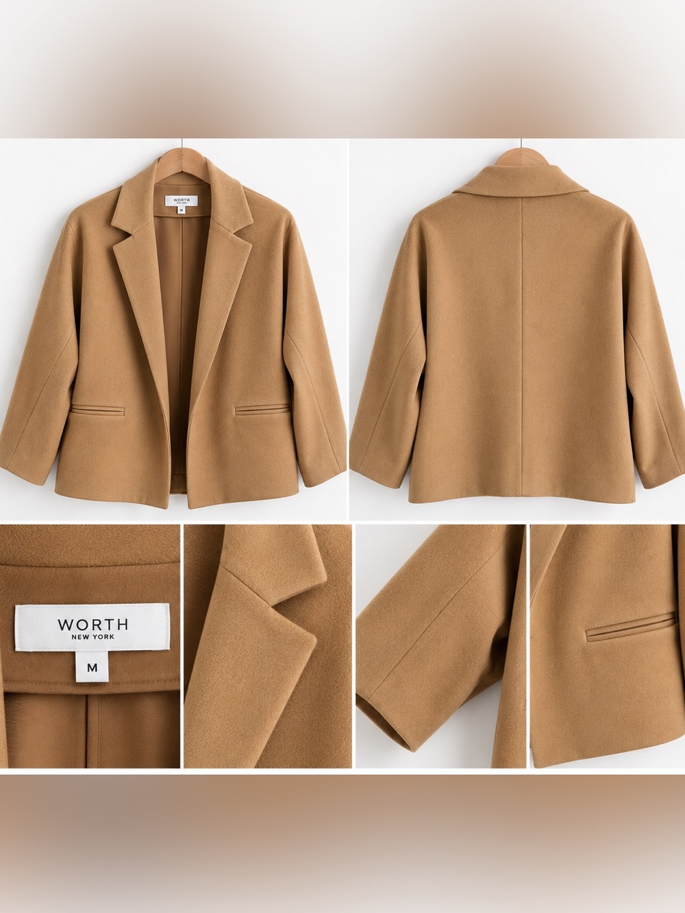 Worth Women's Camel Wool-Blend Relaxed Coat